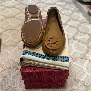Tory Burch Tan Leather Flats